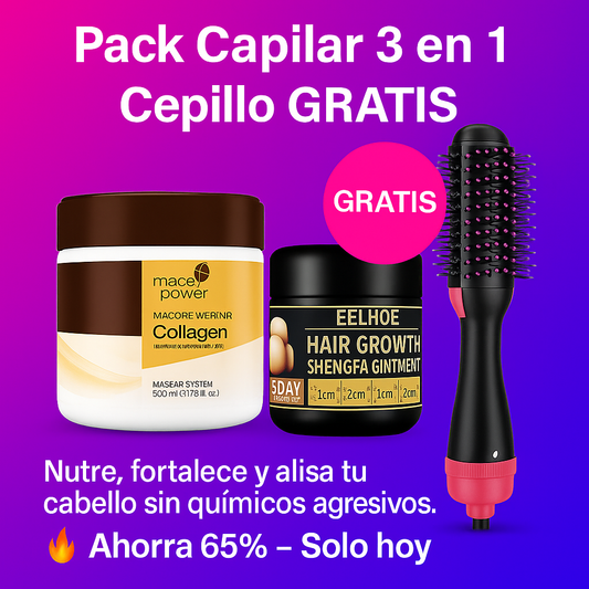 🔥 ¡Adiós al cabello maltratado, débil y rebelde! 🔥 Cepillo Gratis!