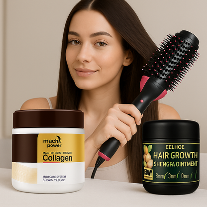 🔥 ¡Adiós al cabello maltratado, débil y rebelde! 🔥 Cepillo Gratis!